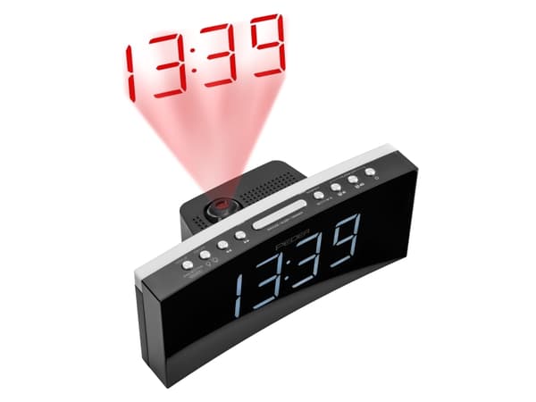 PEDEA 55005200, Klokke, FM, 87,5 - 108 MHz, Automatisk tuning, LED, Sort, Grå