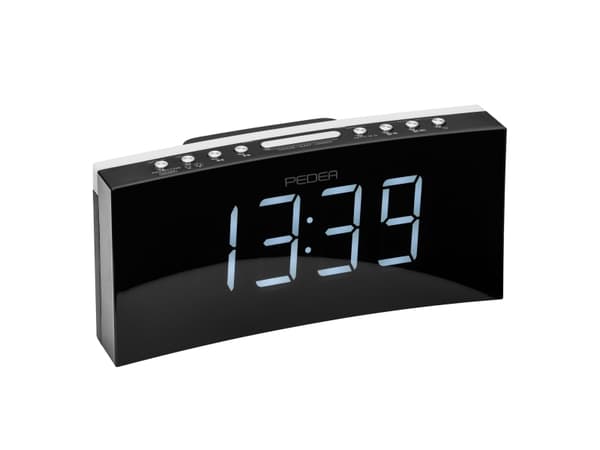 PEDEA 55005200, Klokke, FM, 87,5 - 108 MHz, Automatisk tuning, LED, Sort, Grå