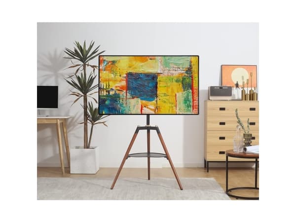 Techly ICA-TR58, 165,1 cm (65"), 100 x 100 mm, 600 x 400 mm, 140°, Bøketre, Plast, Stål, Sort, Tre