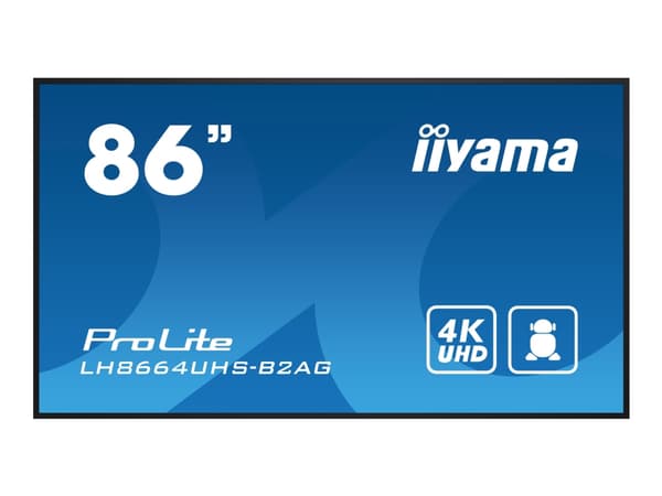 iiyama ProLite LH8664UHS-B2AG - 86" diagonaaliluokan (85,6" katseluun) LED-taustavalaistu LCD-paneelinäyttö - digitaalinen opaste - sisäänrakennetull