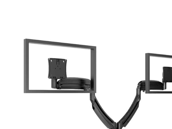 Chief Kontour Dynamic Dual Monitor Mount - For Displays 10-30" - Black - Monteringssett (veggmontering, 2 leddarmer) - for 2 LCD-skjermer - aluminium Sort