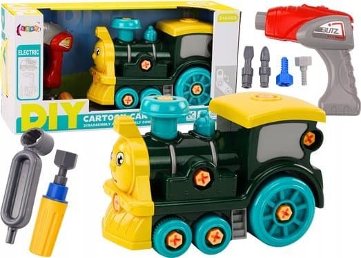 LeanToys Cartoon Locomotive DIY Vihreä