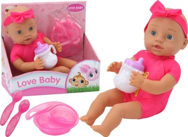 LeanToys Baby Doll Banded matningstillbehör Rosa