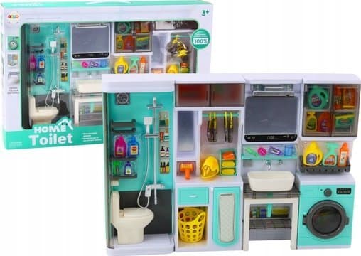 Lean Toys Baderomslekesett 4-i-1 Dusj Toalett Vaskemaskin Tilbehør