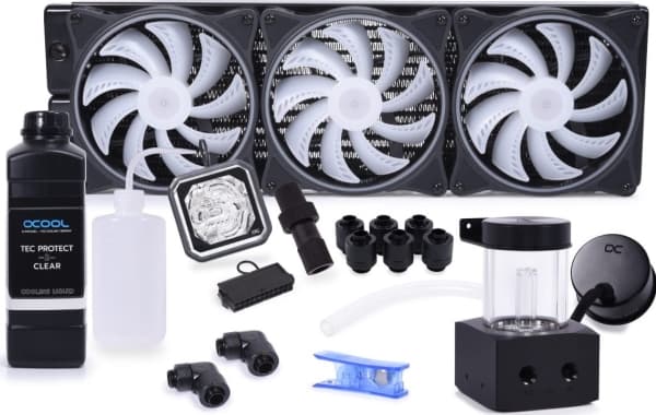 Alphacool 11991, Water block, Acetal, Acrylic, Copper, Nickel, Nylon, Stainless steel, Black, Grey, Transparent, 1/4", 60 °C, 0.8 bar