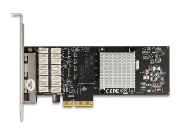 Delock - Nettverksadapter - PCIe 2.1 x4 lav profil - Gigabit Ethernet x 4