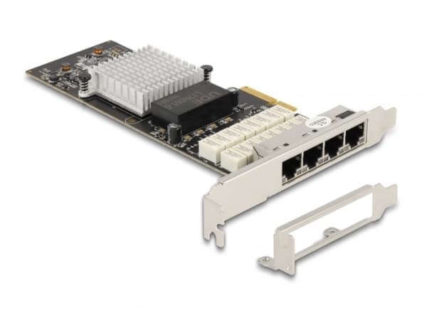 Delock - Nettverksadapter - PCIe 2.1 x4 lav profil - Gigabit Ethernet x 4