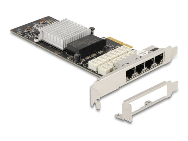 Delock - Nettverksadapter - PCIe 2.1 x4 lav profil - Gigabit Ethernet x 4