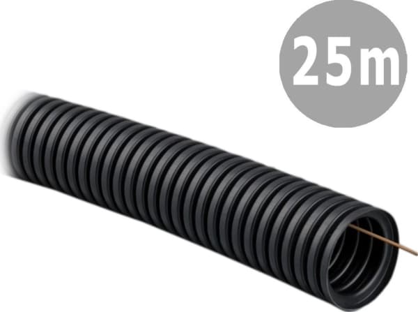 Tadpol TADPOL Elektrisk installasjonsrør 25/19mm svart korrugert kanal med fjernkontroll RKGSP 750N 25mb