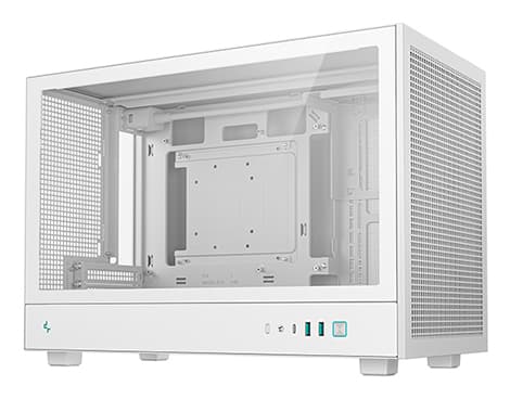 DeepCool CH260 WH - Mikro - micro ATX - genomskinlig sidopanel (härdat glas) - ingen strömförsörjning (ATX / PS/2) - vit - USB/ljud