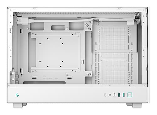 DeepCool CH260 WH - Mikro - micro ATX - genomskinlig sidopanel (härdat glas) - ingen strömförsörjning (ATX / PS/2) - vit - USB/ljud