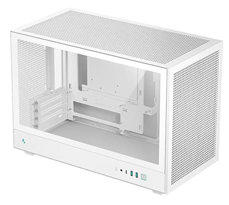 DeepCool CH260 WH - Mikro - micro ATX - genomskinlig sidopanel (härdat glas) - ingen strömförsörjning (ATX / PS/2) - vit - USB/ljud