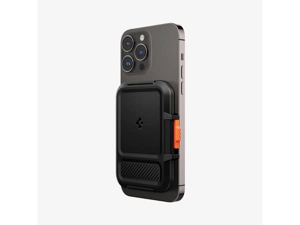 Spigen Lock Fit, korthållare, sortering, polykarbonat (PC), Apple, MagSafe-enhet, 1 stk
