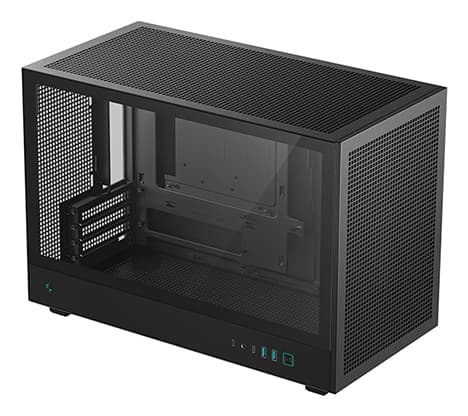 DeepCool CH260 - Mikro - micro ATX - sidepanel med vindu (herdet glass) - ingen strømforsyning (ATX / PS/2) - svart - USB/lyd