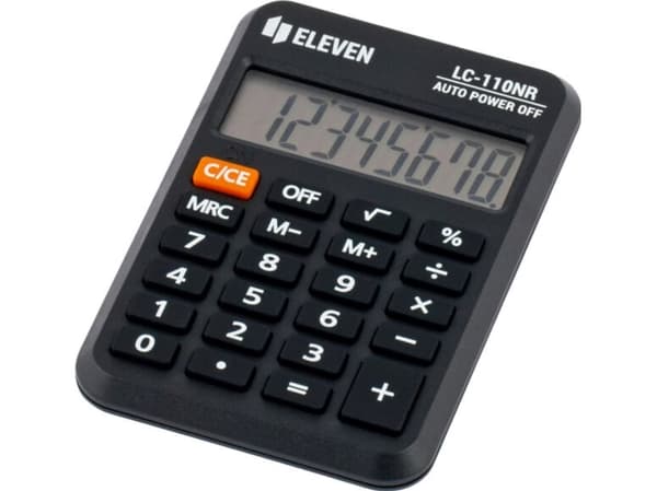 Eleven Eleven-räknare LC110NR, svart, fickficka, 8 platser