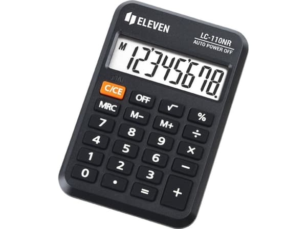 Eleven Eleven-räknare LC110NR, svart, fickficka, 8 platser