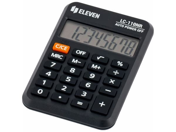 Eleven Eleven-räknare LC110NR, svart, fickficka, 8 platser
