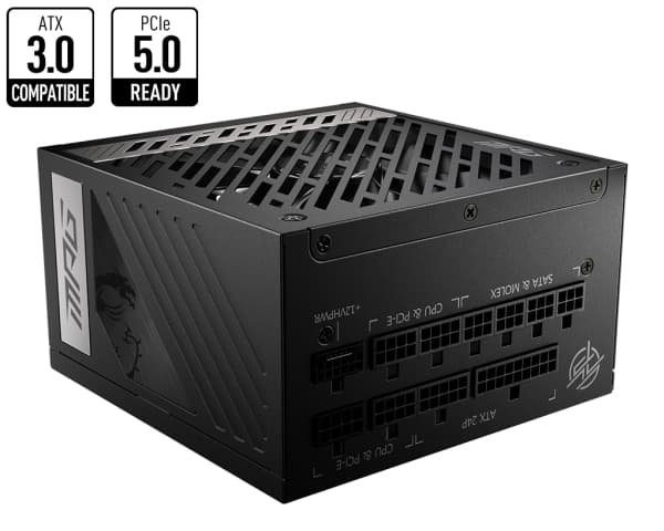 MSI MPG A850G PCIE5 - Strømforsyning (intern) - ATX12V / EPS12V - 80 PLUS Gold - AC 100-240 V - 850 watt - aktiv PFC