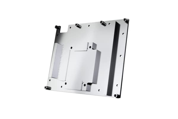 Alphacool 10265, Backplate, Acrylic, Aluminium, Chrome, Copper, Nylon, Black, Chrome, 3-Pin JST, 1/4", 60 °C