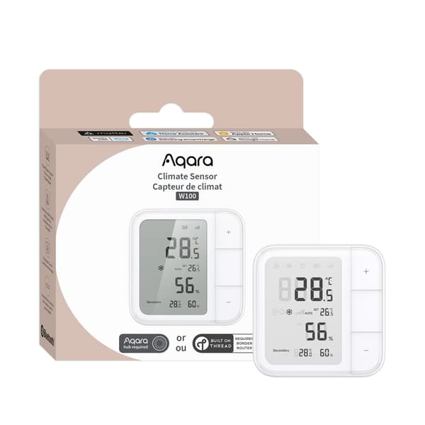 Aqara - 2x Smart Temperature Humidity Sensor with LCD Display Zigbee/Thread - Bundle
