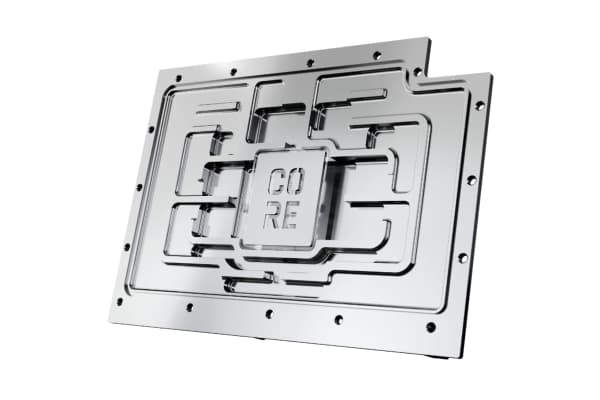 Alphacool 10268, Bakplate, Akryl, Aluminium, Kromfarget, Kopper, Nylon, Sort, Kromfarget, 3-Pin JST, 1/4", 60 °C