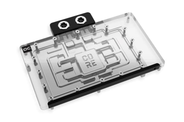Alphacool 10268, Bakplate, Akryl, Aluminium, Kromfarget, Kopper, Nylon, Sort, Kromfarget, 3-Pin JST, 1/4", 60 °C