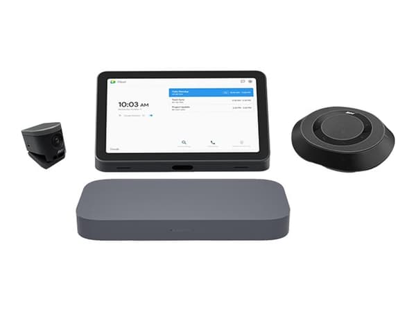 ASUS Google Meet GQE20A - Small/Medium Room Kit - videokonferansesett (ePTZ UHD Camera, høyttalende telefon, berøringsskjermkonsoll) - jerngrå - med