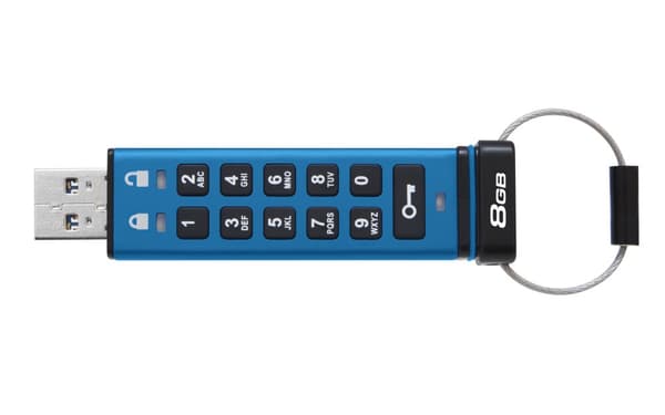 Kingston Technology IronKey Keypad 200 USB-sticka 8 GB USB Type-A 3.2 Gen 1 (3.1 Gen 1) Blå