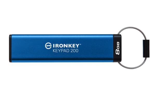 Kingston Technology IronKey Keypad 200 USB-sticka 8 GB USB Type-A 3.2 Gen 1 (3.1 Gen 1) Blå Blå