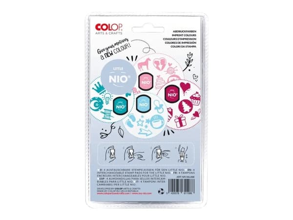 Colop NIL098, Flerfarget, Blå, Mynte, Rosa, Rød, 4 stykker, Alle kjønn, 1 mm