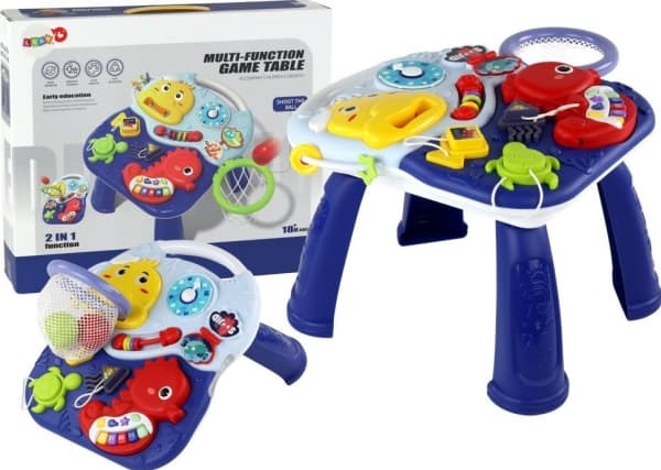 LeanToys 2-in-1 opetuspöytä Merieläimet Pianokello Kori Pallot Pallot