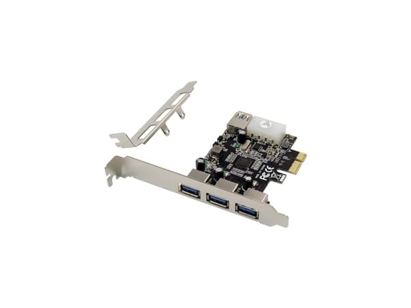 InLine® PCIe-kort, 3x+1x USB 3.2 Gen.1, Molex-kompatibel 4-polig strömkontakt