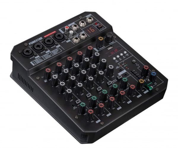 Fonestar MIX-6LIVE - 6-kanals stereomixer med live streaming-funktion