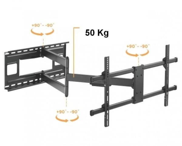 Fonestar MOV-384PR - Vægbeslag til TV med to arme, 43" - 80", bæreevne 50 kg