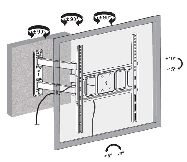 Fonestar MOV-344BA - TV-vægbeslag, 32" - 65", lasteevne 35 kg