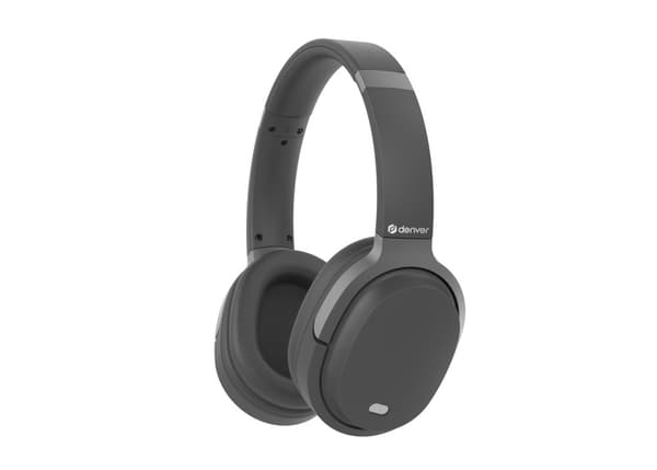 Denver BTN-210B - Svarta on-ear-hörlurar med Bluetooth och ANC