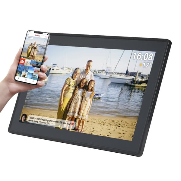 Digital fotoramme FULL HD FRAMEO Wi-Fi Touchscreen IPS 15,6"" 16GB Denver PFF-1515B Sort