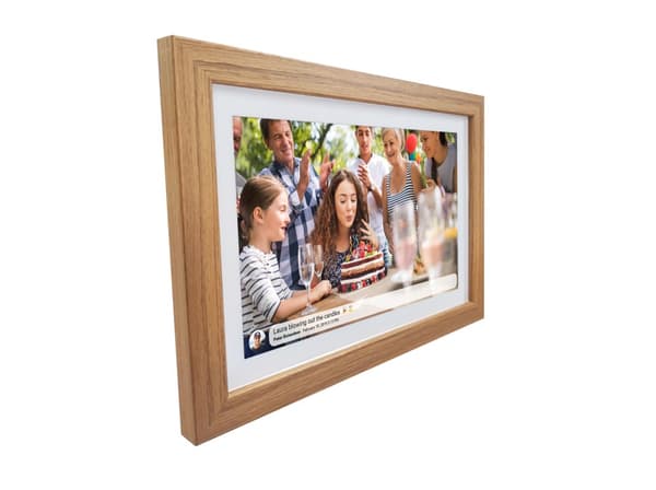 Digitaalinen valokuvakehys FULL HD FRAMEO Wi-Fi IPS kosketusnäyttö 15.6”" 16GB Denver PFF-1543LW vaalea puu