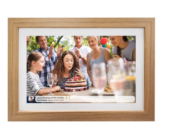 Digitaalinen valokuvakehys FULL HD FRAMEO Wi-Fi IPS kosketusnäyttö 15.6”" 16GB Denver PFF-1543LW vaalea puu
