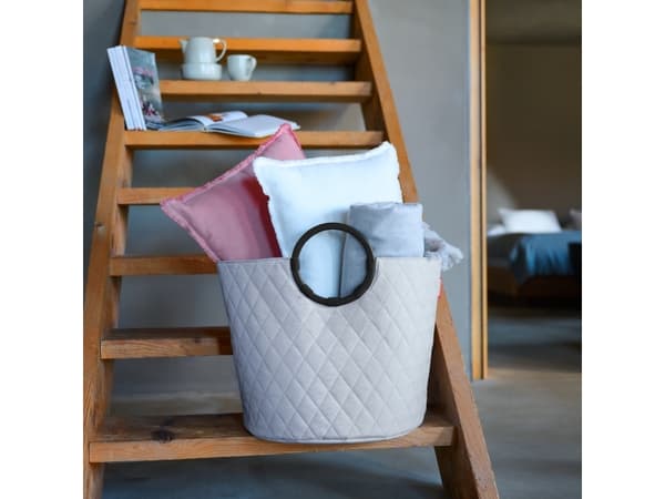 Reisenthel loophome S, Grå, Gjuten aluminium, Polyester, Korg, Monokromatiskt, Geometriskt mönster, inomhus