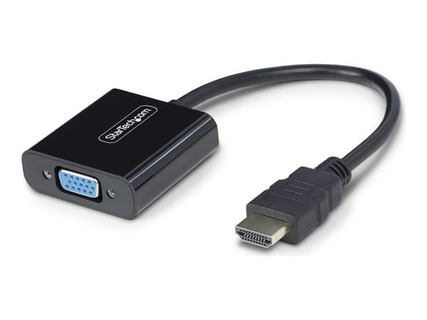 StarTech.com HDMI to VGA Adapter, 1080p, Active Video Converter - Video adapter - HDMI hann til HD-15 (VGA) hunn - 18.95 cm - svart - 1080p-støtte, a