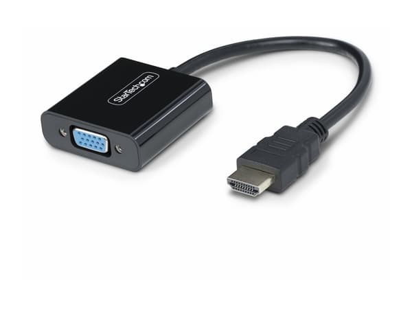 StarTech.com HDMI to VGA Adapter, 1080p, Active Video Converter - Video adapter - HDMI hann til HD-15 (VGA) hunn - 18.95 cm - svart - 1080p-støtte, a