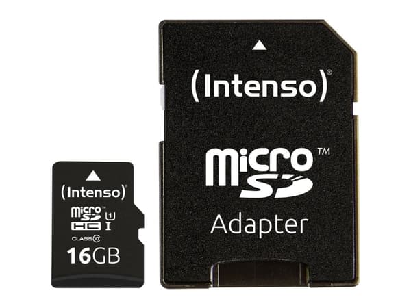 Intenso - Flash-minneskort (adapter, microSDHC till SD inkluderad) - 16 GB - UHS Class 1 / Class10 - microSDHC UHS-I