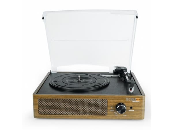 Technaxx TX-186, Beltedrevet platespiller, Sort, Tre, V-belte, 33,45,78 RPM, 33,45,78 RPM, 10 m