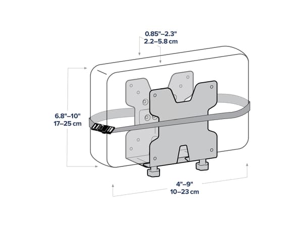 Ergotron LX Pro - Monteringssett (veggspor 10", montering) - for mini-PC - stål, aluminium - mørk grå