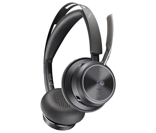 POLY Voyager Focus 2 Microsoft Teams Certified USB-C-C Headset +USB-C/A Adapter +Charging Stand