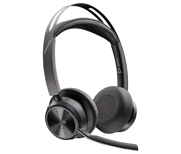 POLY Voyager Focus 2 Microsoft Teams Certified USB-C-C Headset +USB-C/A Adapter +Charging Stand