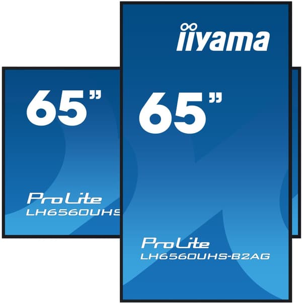 iiyama LH6560UHS-B2AG skyltställ Digital A-skylt 165,1 cm (65") LED Wi-Fi 500 cd/m² 4K Ultra HD Svart Inbyggd processor Android 11 24/7