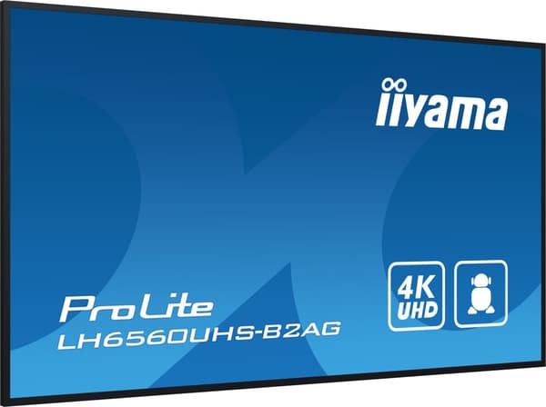 iiyama LH6560UHS-B2AG skyltställ Digital A-skylt 165,1 cm (65") LED Wi-Fi 500 cd/m² 4K Ultra HD Svart Inbyggd processor Android 11 24/7
