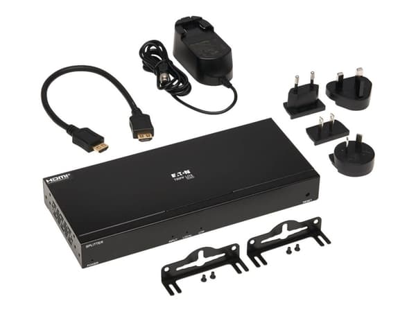 Eaton Tripp Lite Series HDMI over Cat6 Splitter - 4-Port 4K 60 Hz, HDR, 4:4:4, PoC, HDCP 2.2, 230 ft. (70.1 m), TAA - Förlängd räckvidd för audio/vid